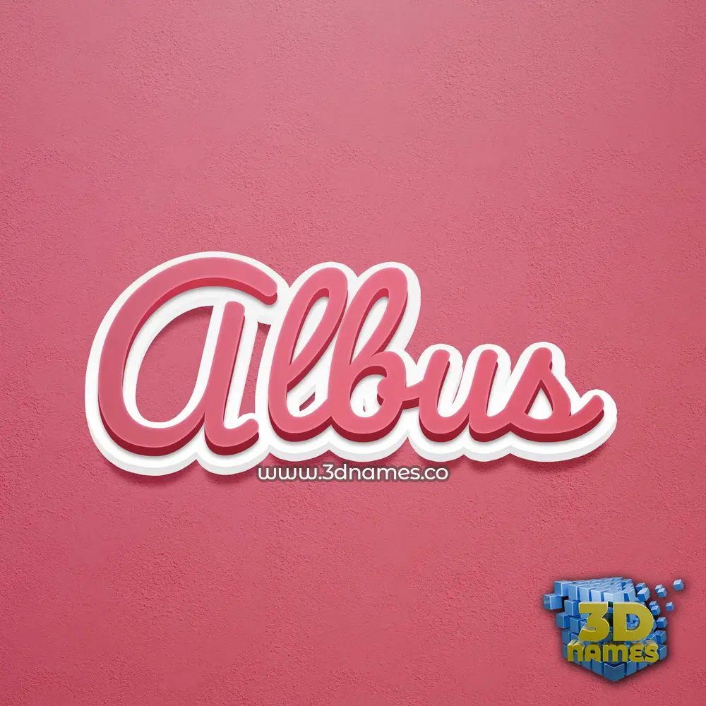 albus in Red Scribble style - 3D name wallpaper