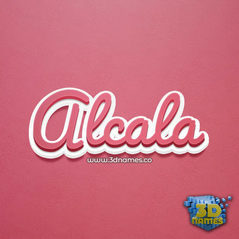 alcala in Red Scribble style - 3D name wallpaper
