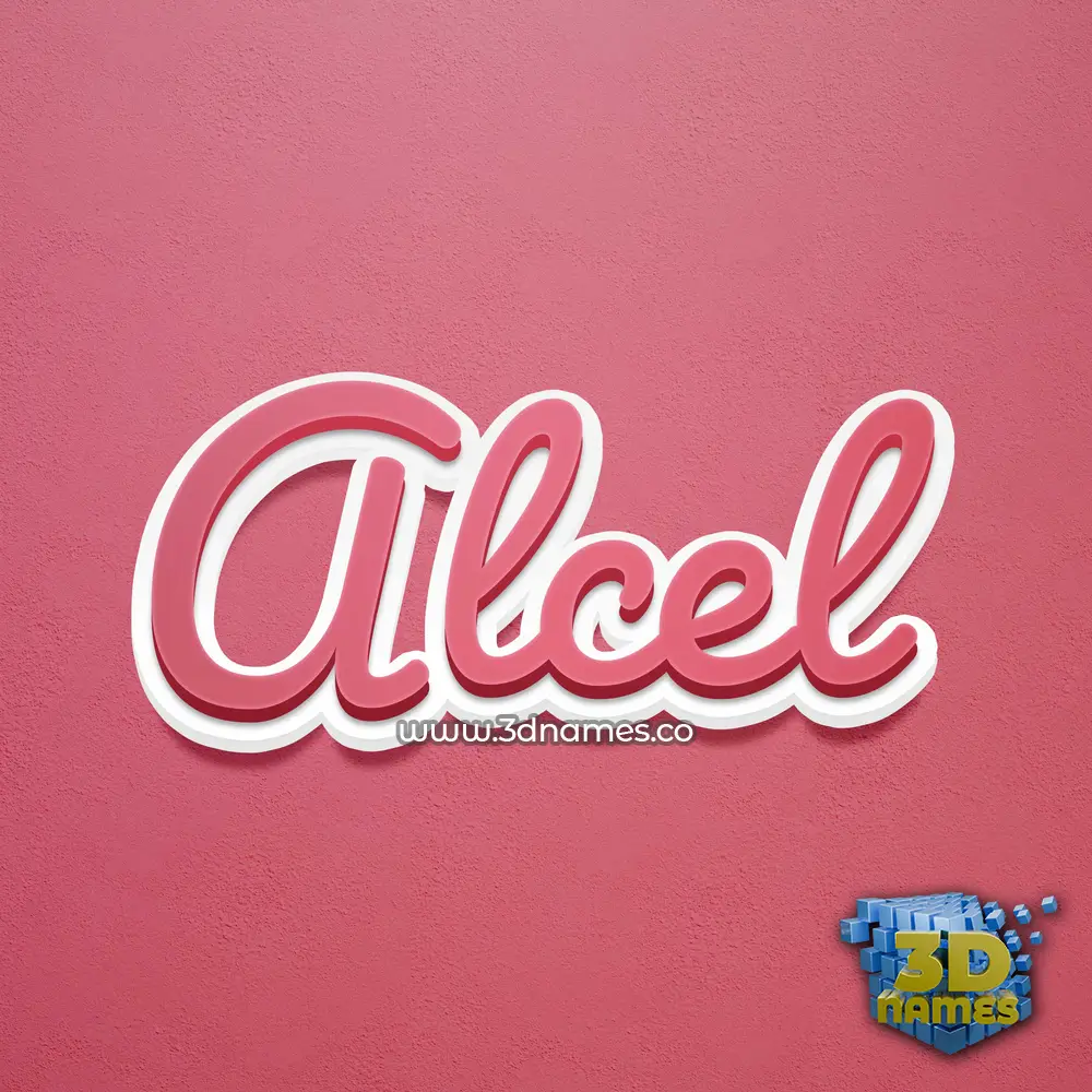 alcel in Red Scribble style - 3D name wallpaper