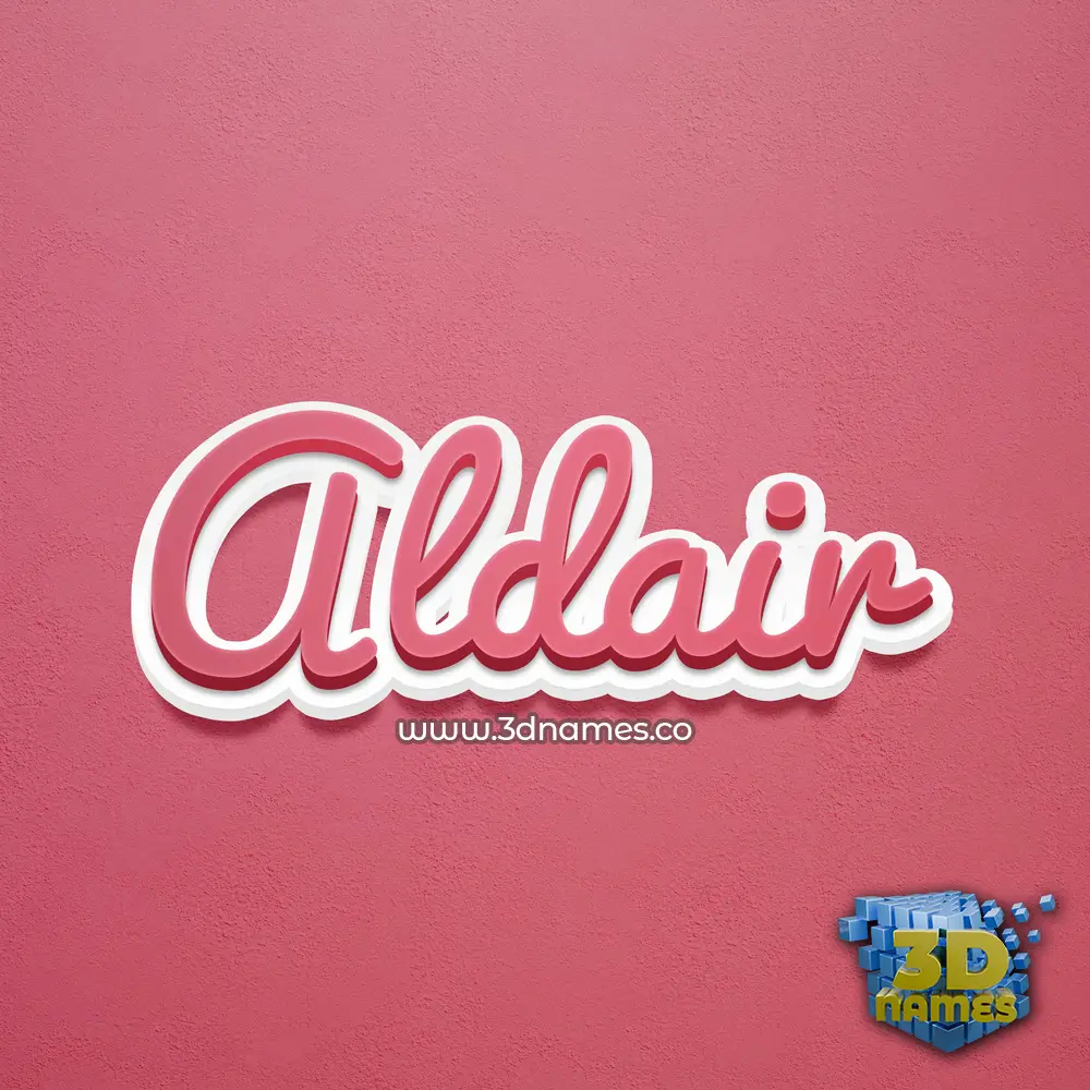 aldair in Red Scribble style - 3D name wallpaper