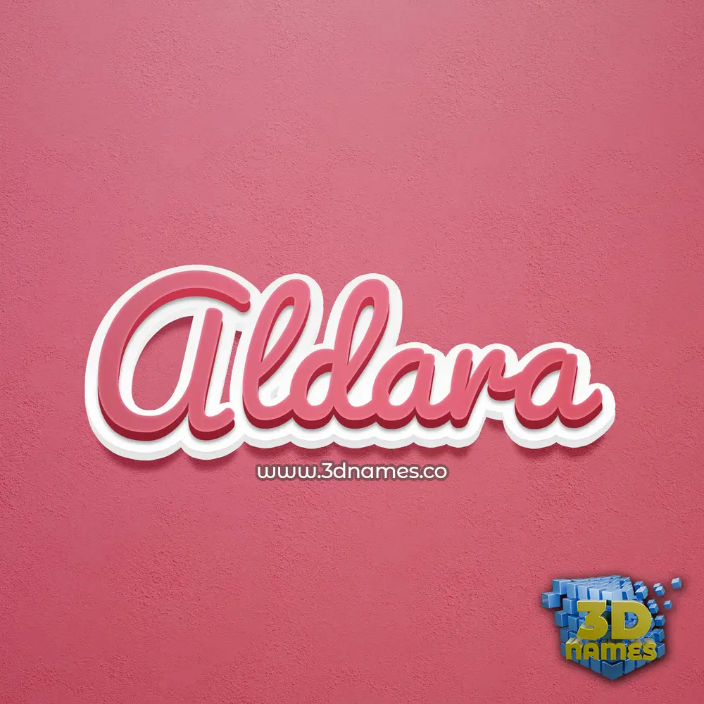 aldara in Red Scribble style - 3D name wallpaper