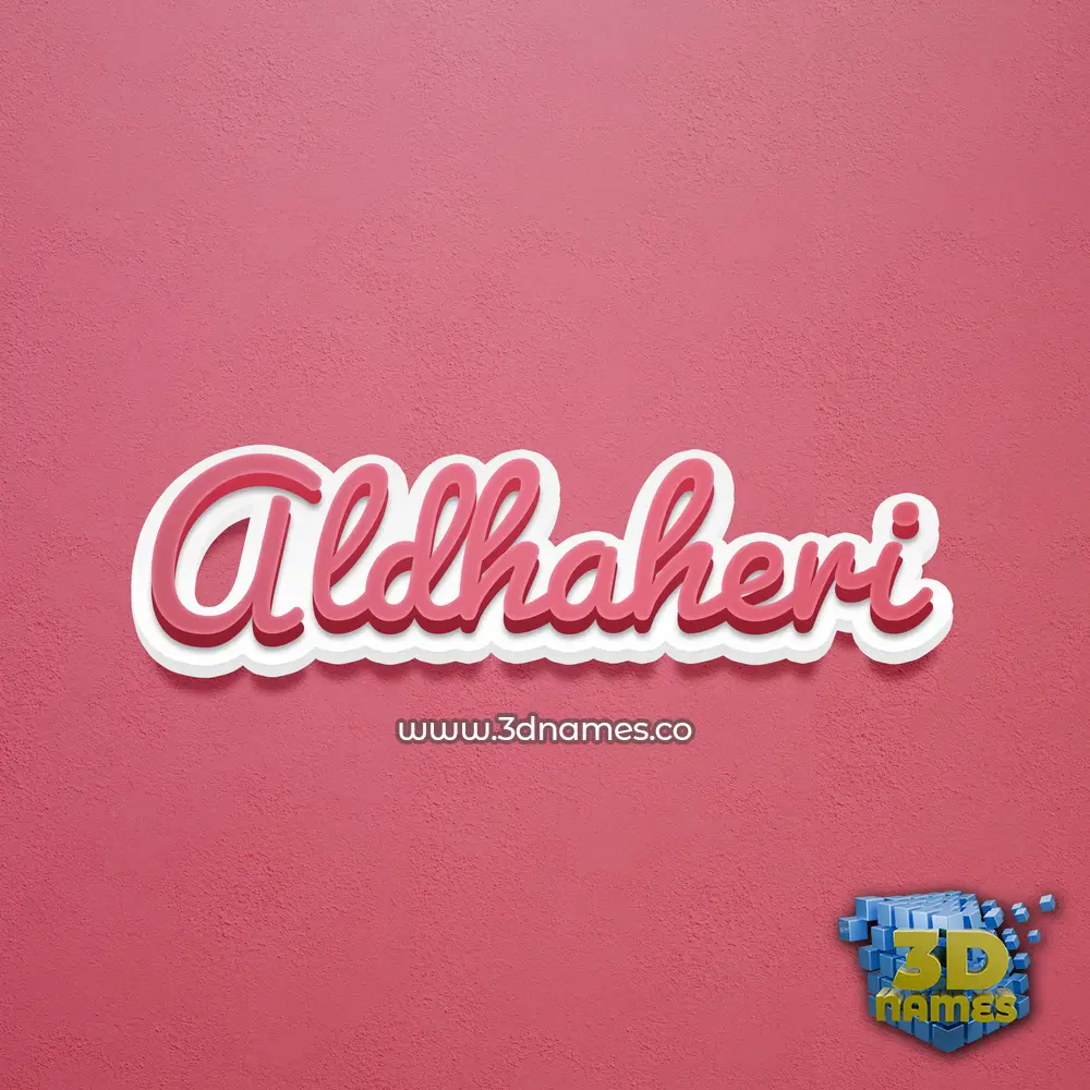 aldhaheri in Red Scribble style - 3D name wallpaper