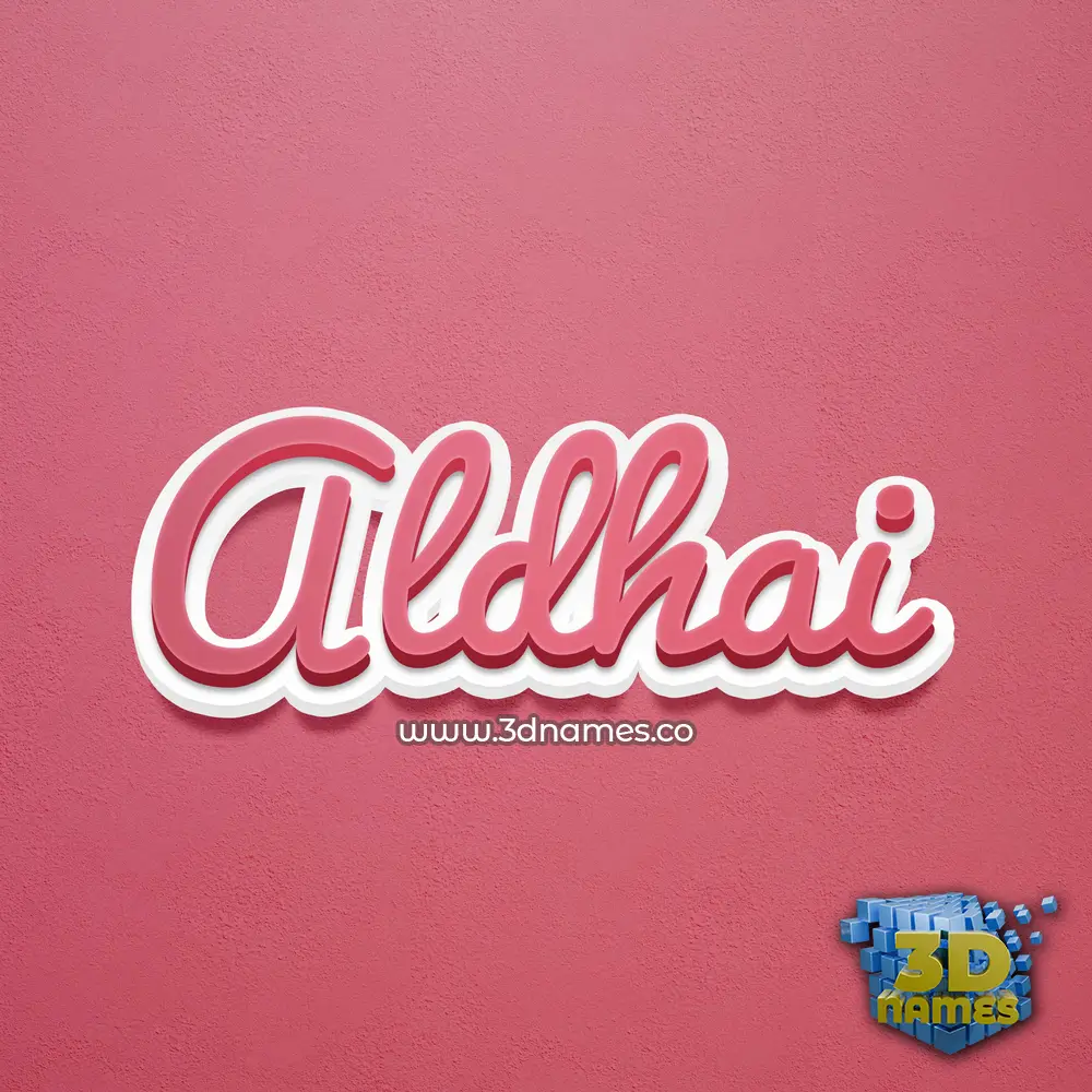 aldhai in Red Scribble style - 3D name wallpaper