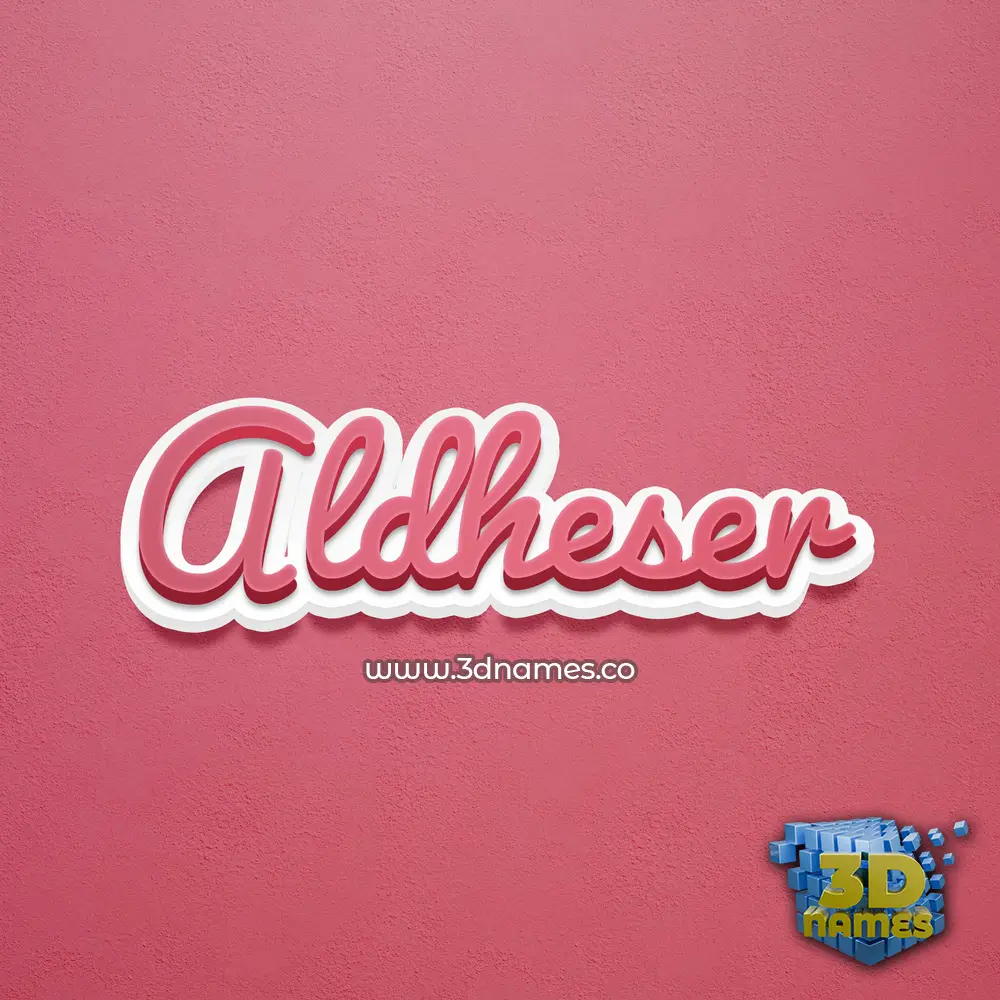 aldheser in Red Scribble style - 3D name wallpaper