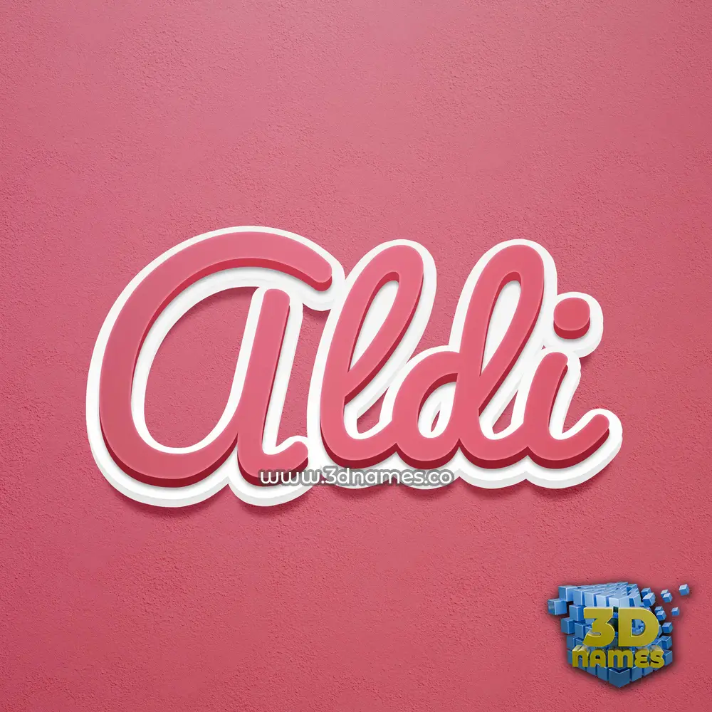 aldi in Red Scribble style - 3D name wallpaper