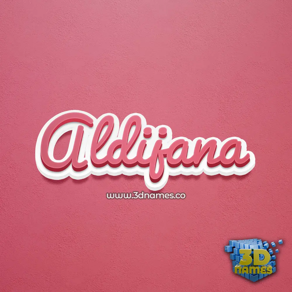 aldijana in Red Scribble style - 3D name wallpaper