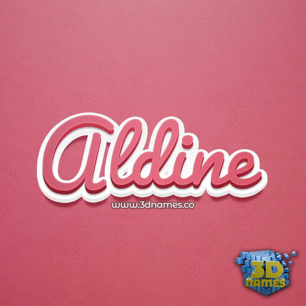 aldine in Red Scribble style - 3D name wallpaper