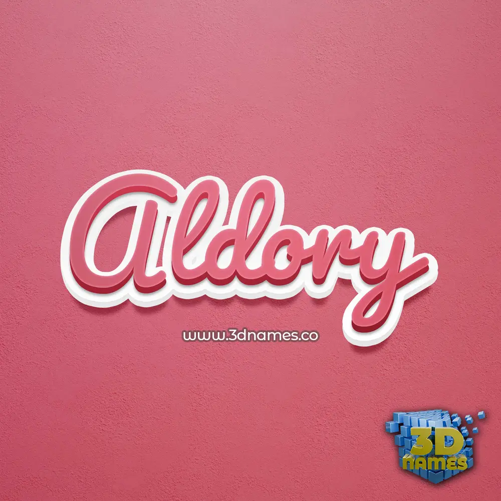 aldory in Red Scribble style - 3D name wallpaper
