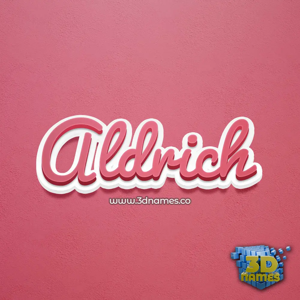 aldrich in Red Scribble style - 3D name wallpaper