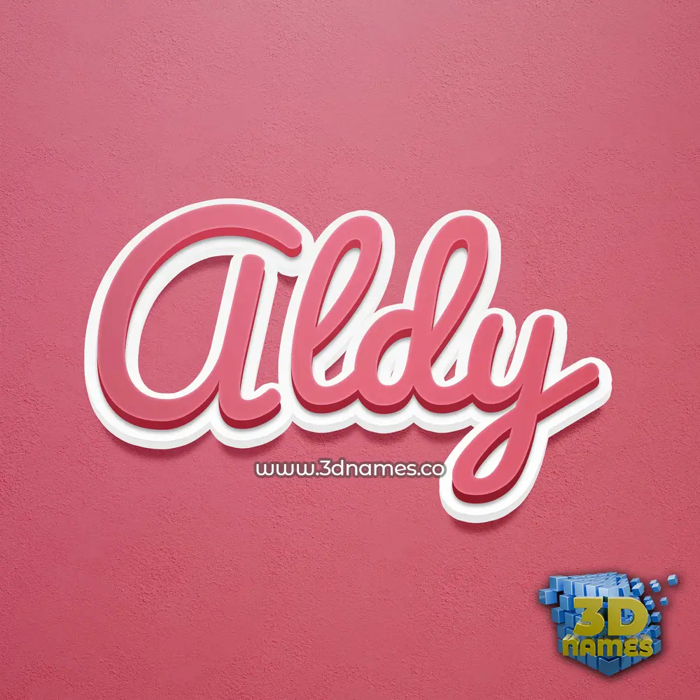 aldy in Red Scribble style - 3D name wallpaper