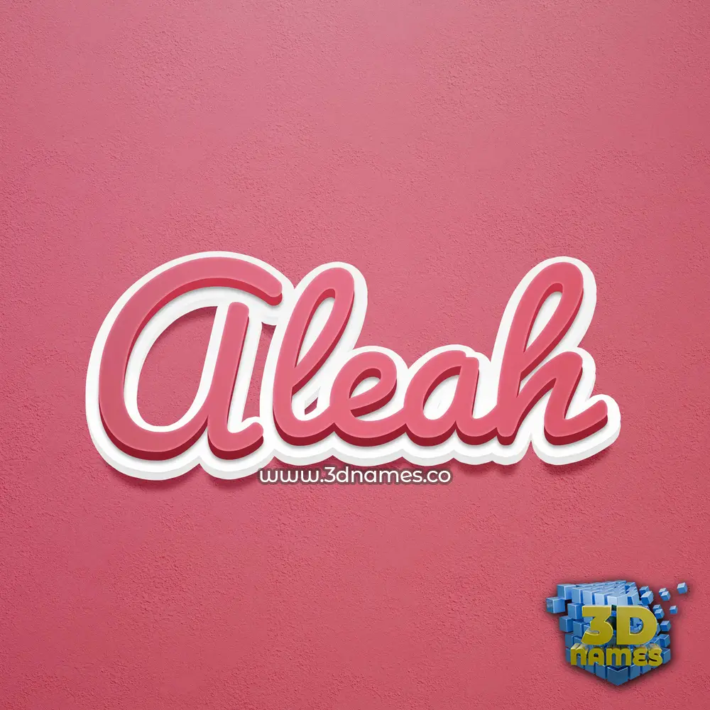 aleah in Red Scribble style - 3D name wallpaper