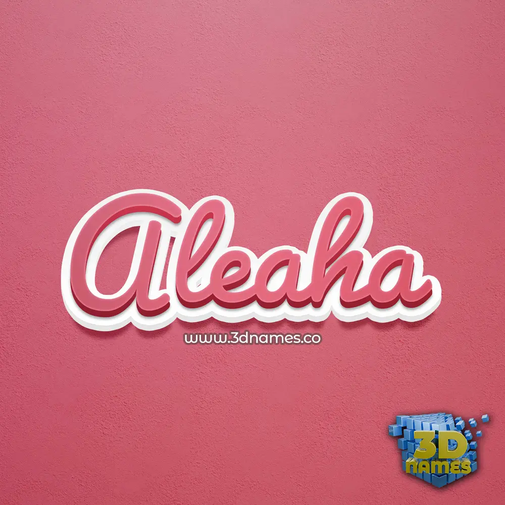 aleaha in Red Scribble style - 3D name wallpaper