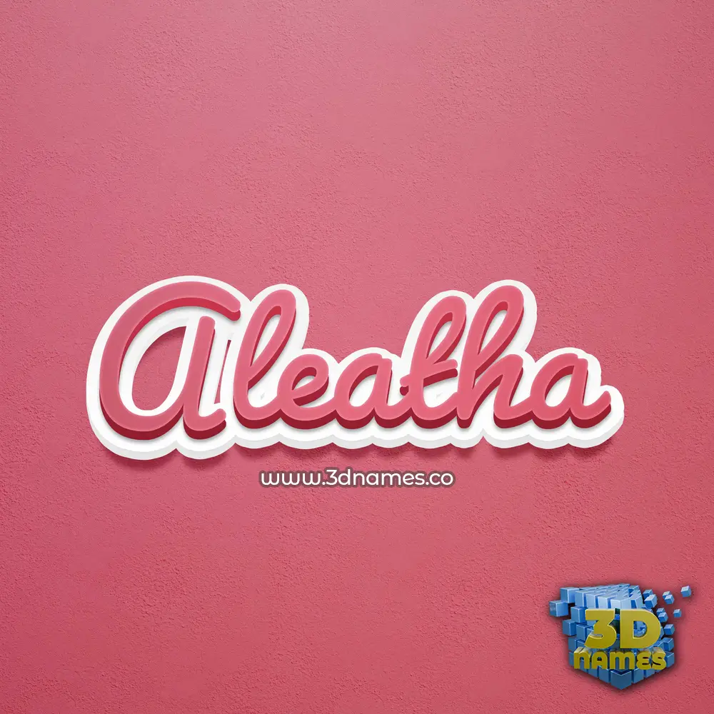 aleatha in Red Scribble style - 3D name wallpaper