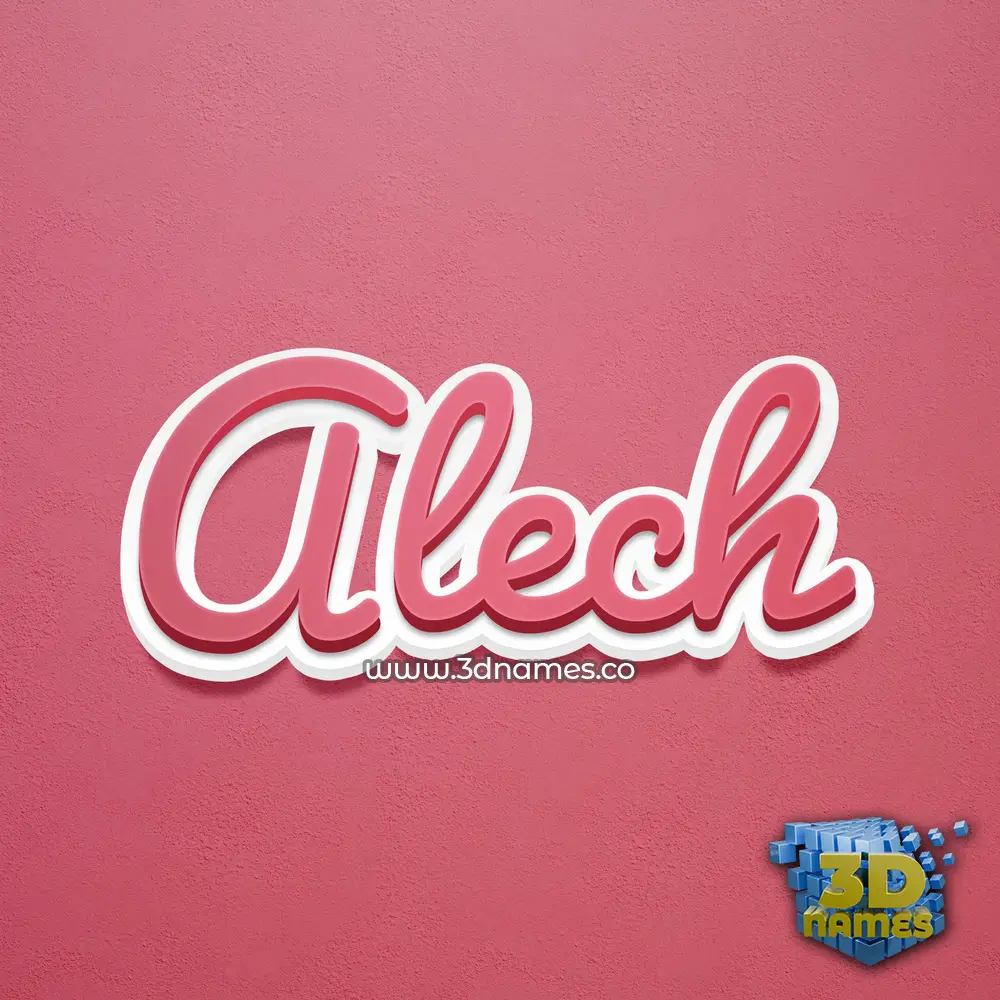 alech in Red Scribble style - 3D name wallpaper