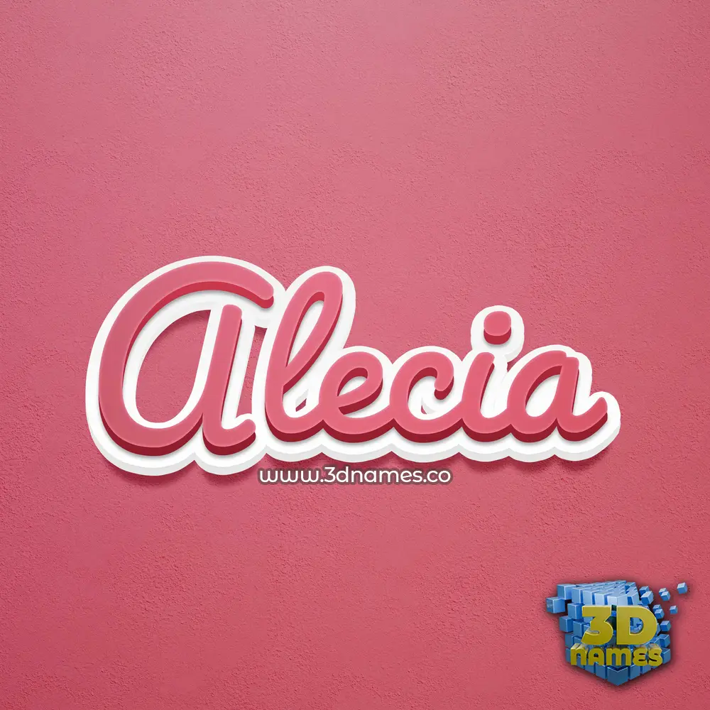 alecia in Red Scribble style - 3D name wallpaper