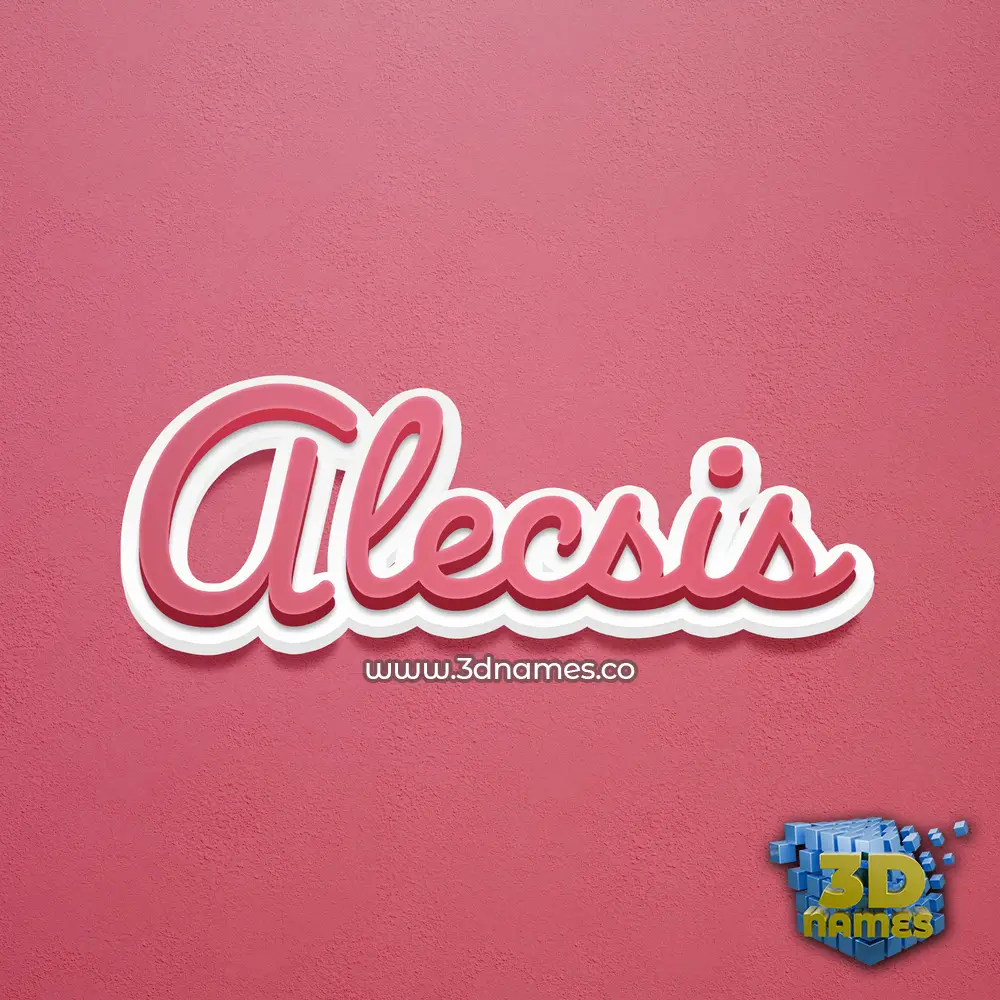 alecsis in Red Scribble style - 3D name wallpaper