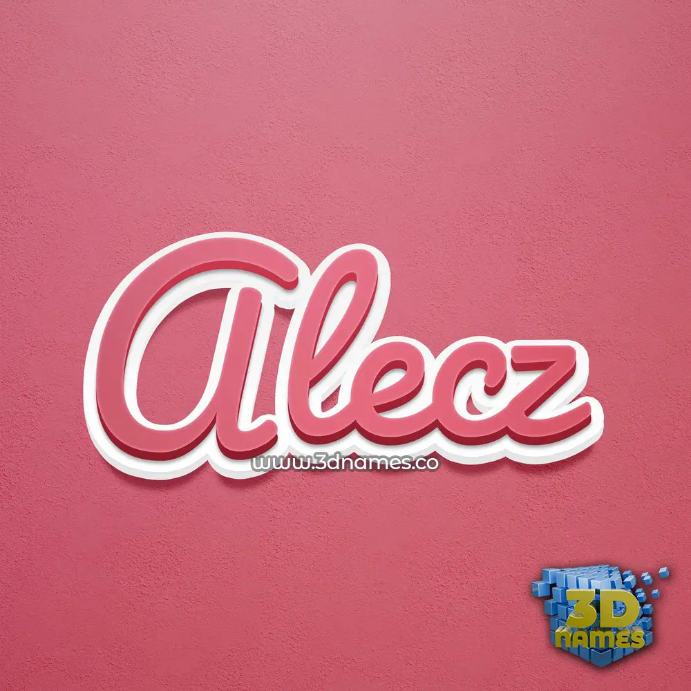 alecz in Red Scribble style - 3D name wallpaper