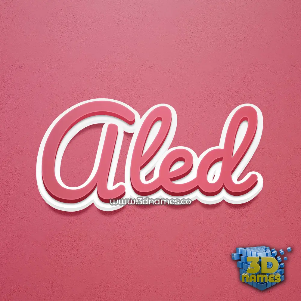 aled in Red Scribble style - 3D name wallpaper