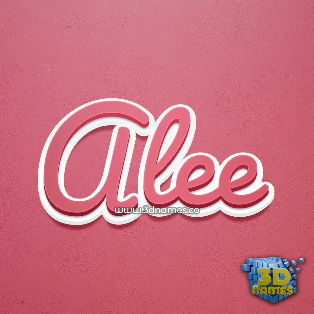 alee in Red Scribble style - 3D name wallpaper