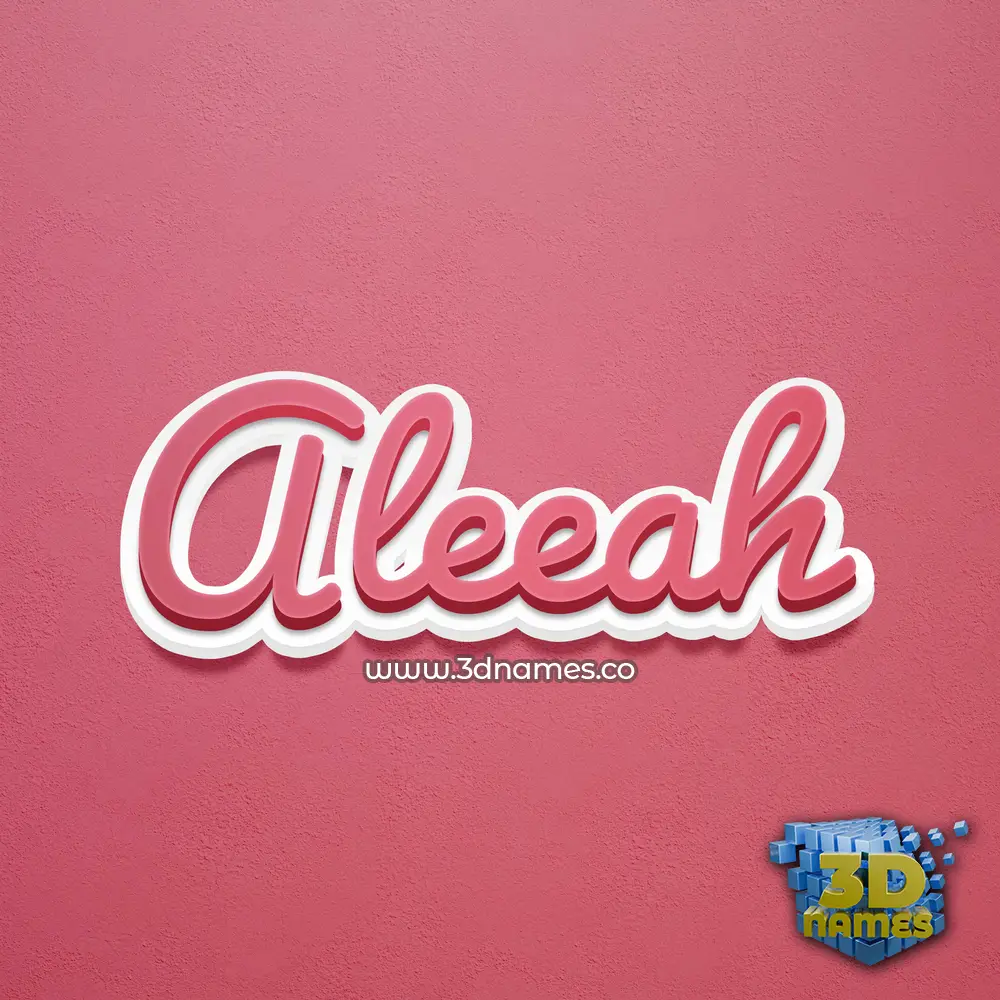 aleeah in Red Scribble style - 3D name wallpaper