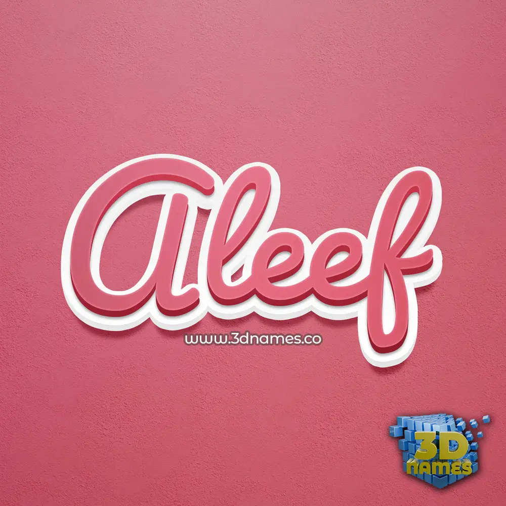 aleef in Red Scribble style - 3D name wallpaper