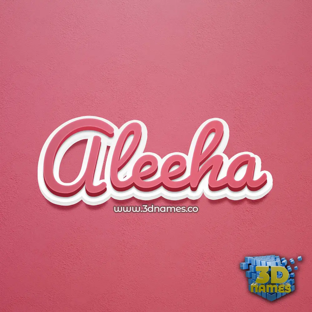 aleeha in Red Scribble style - 3D name wallpaper