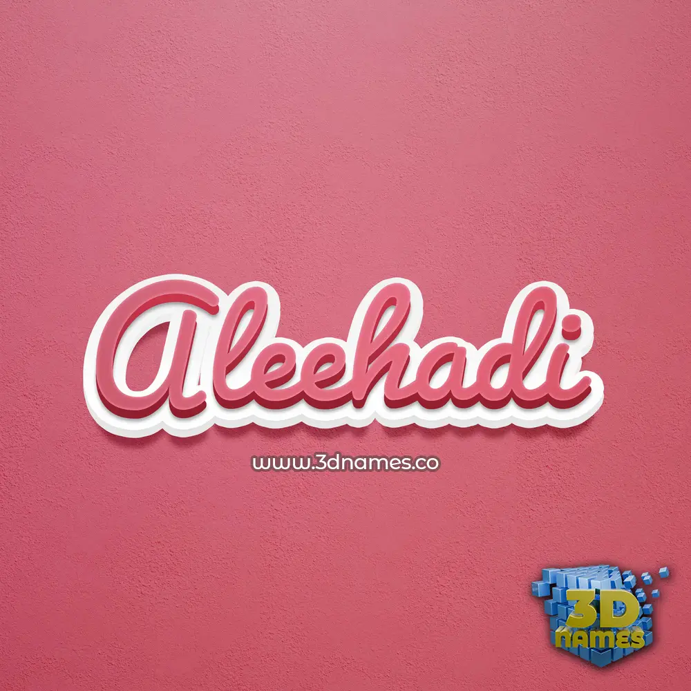 aleehadi in Red Scribble style - 3D name wallpaper