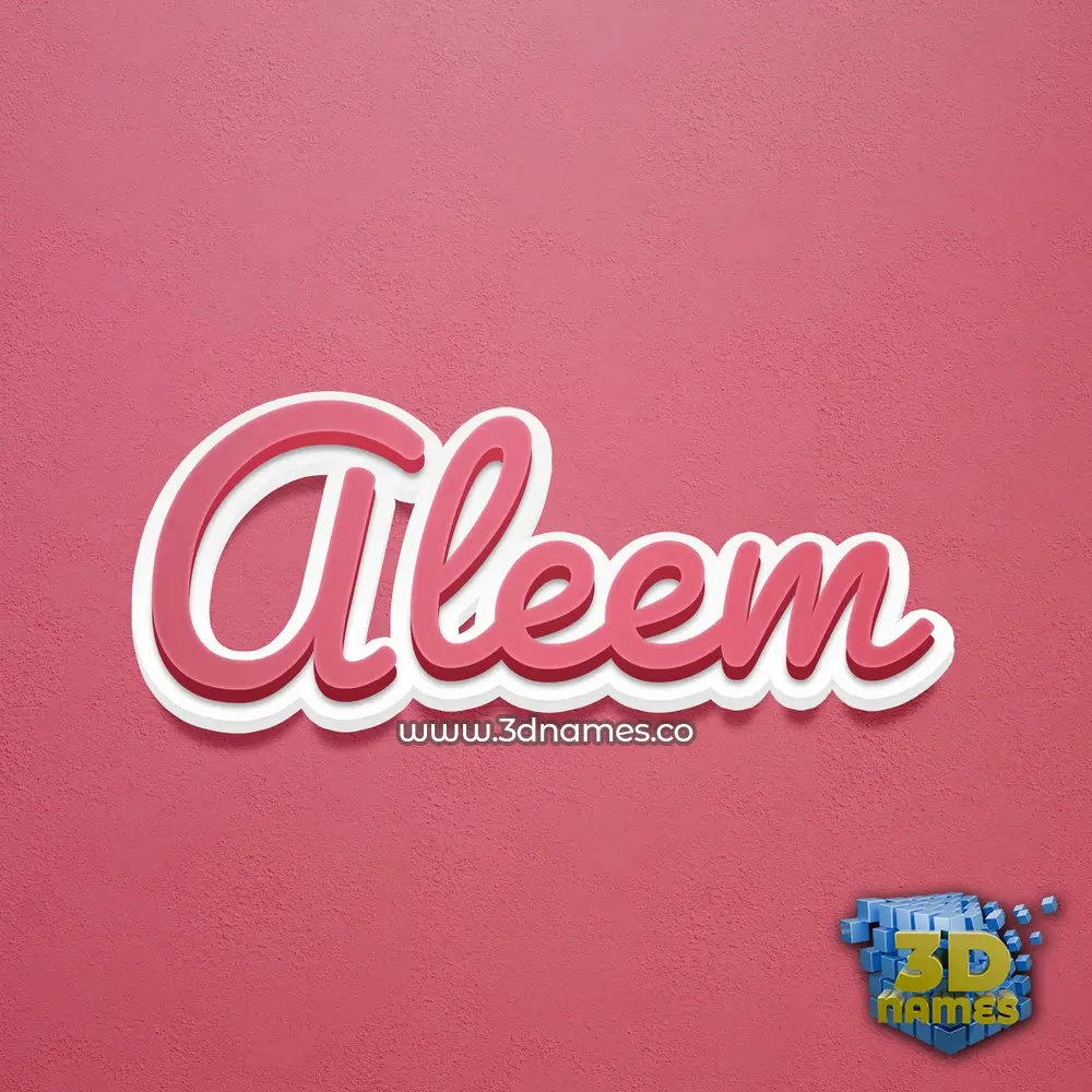 aleem in Red Scribble style - 3D name wallpaper