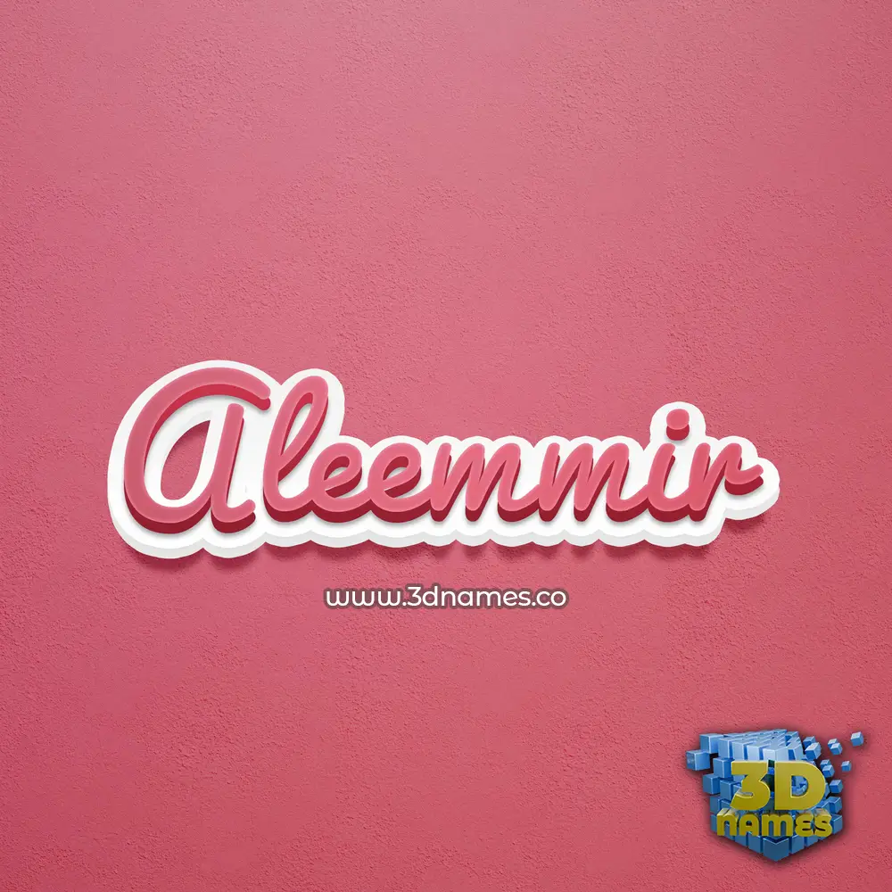 aleemmir in Red Scribble style - 3D name wallpaper