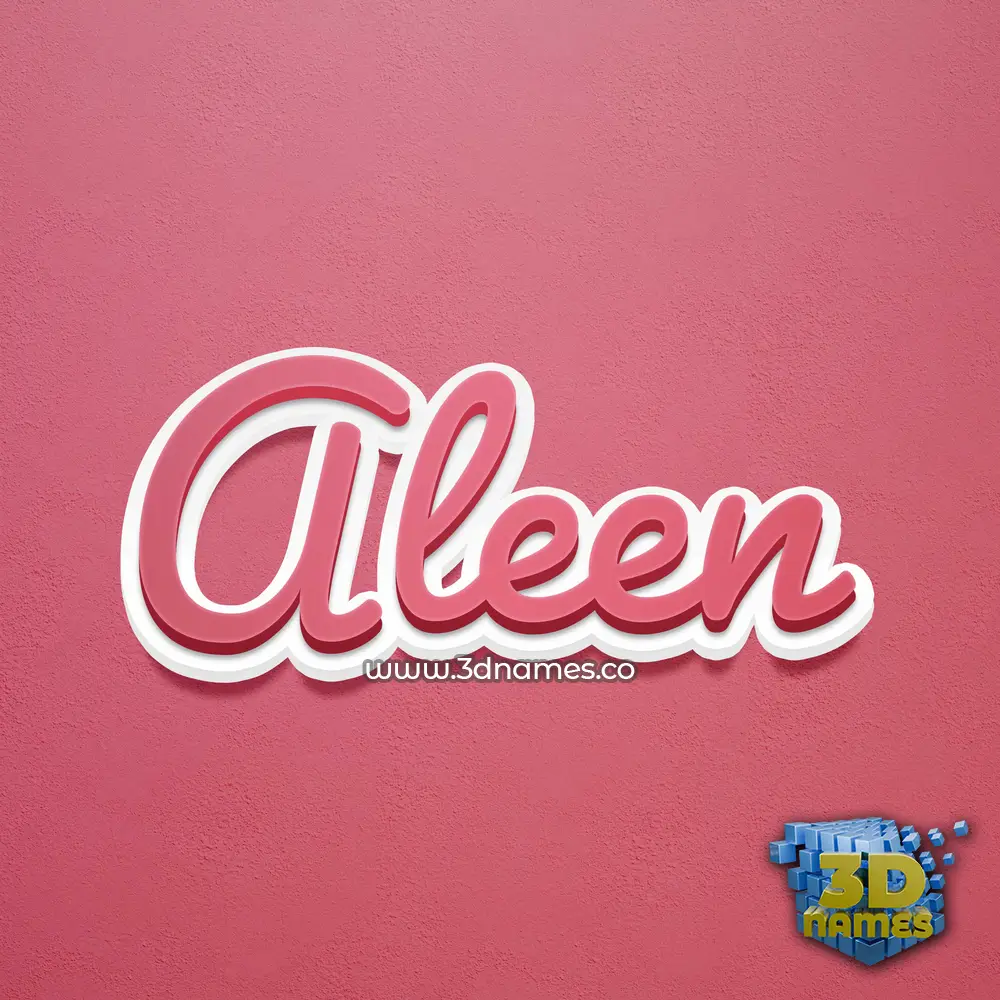 aleen in Red Scribble style - 3D name wallpaper