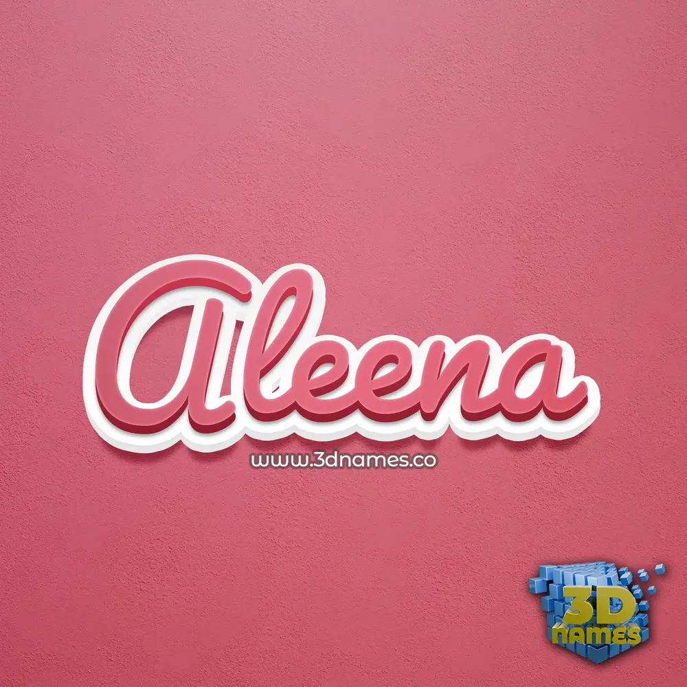 aleena in Red Scribble style - 3D name wallpaper