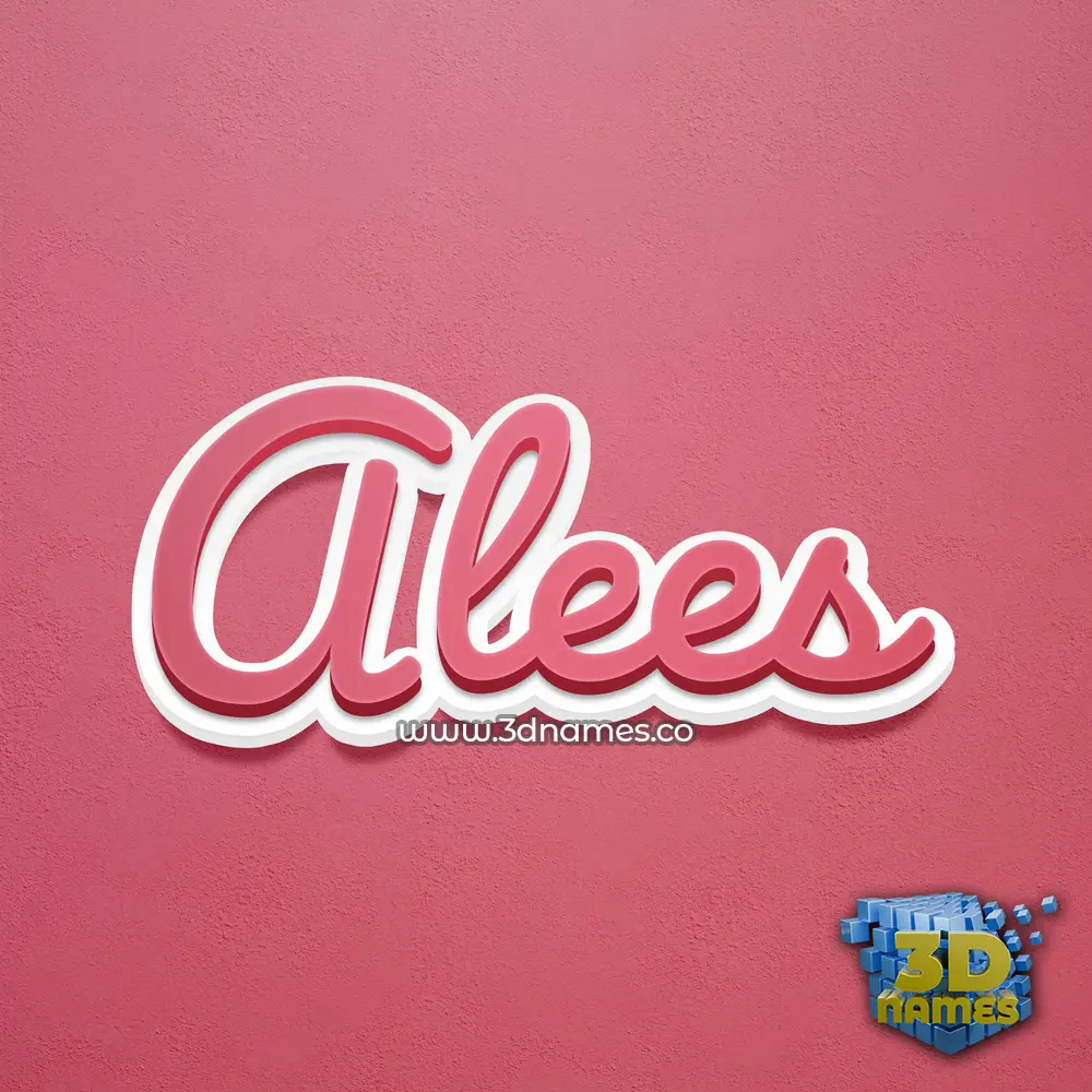 alees in Red Scribble style - 3D name wallpaper