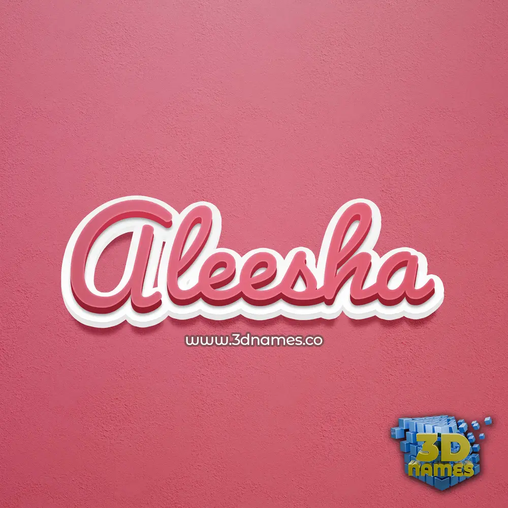 aleesha in Red Scribble style - 3D name wallpaper