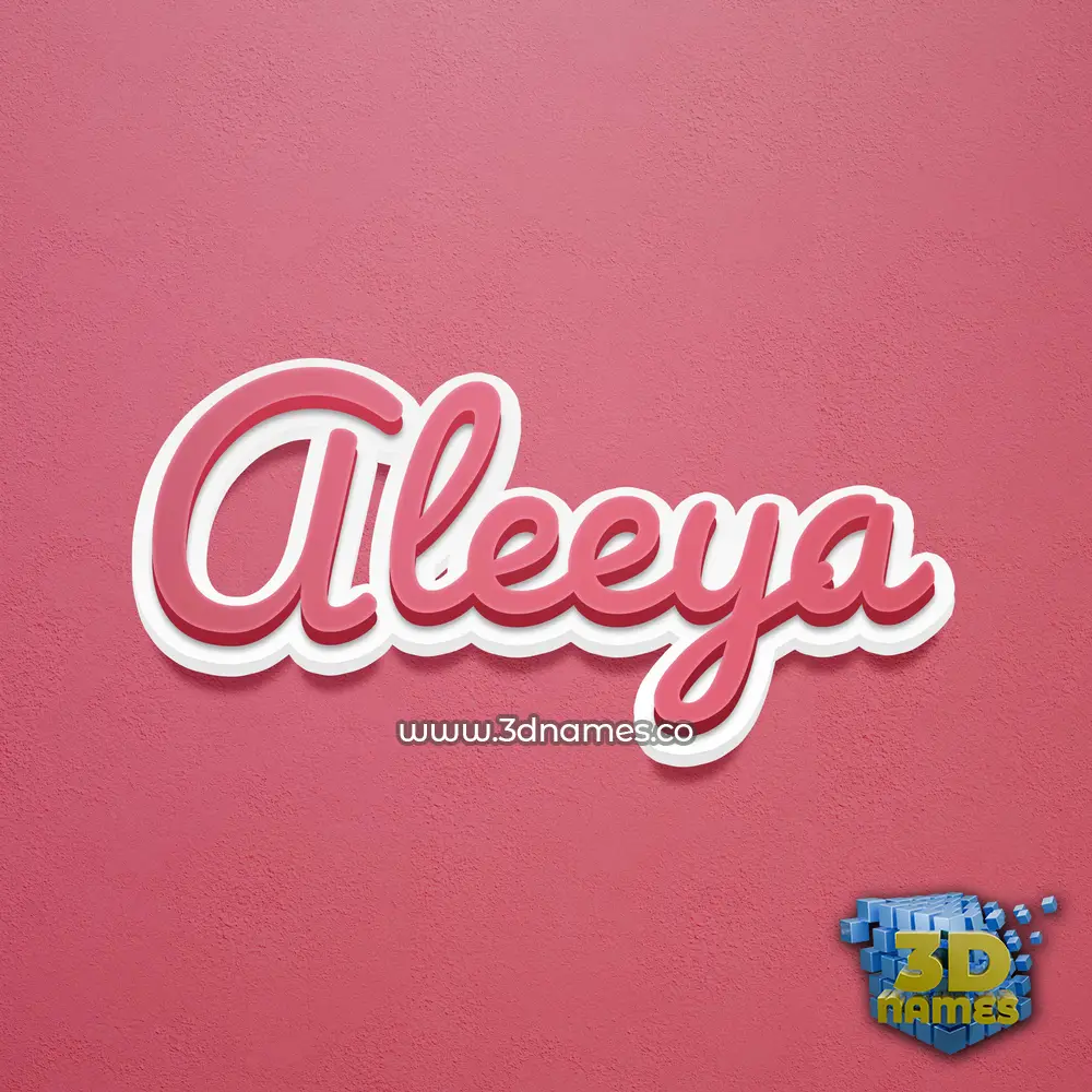 aleeya in Red Scribble style - 3D name wallpaper