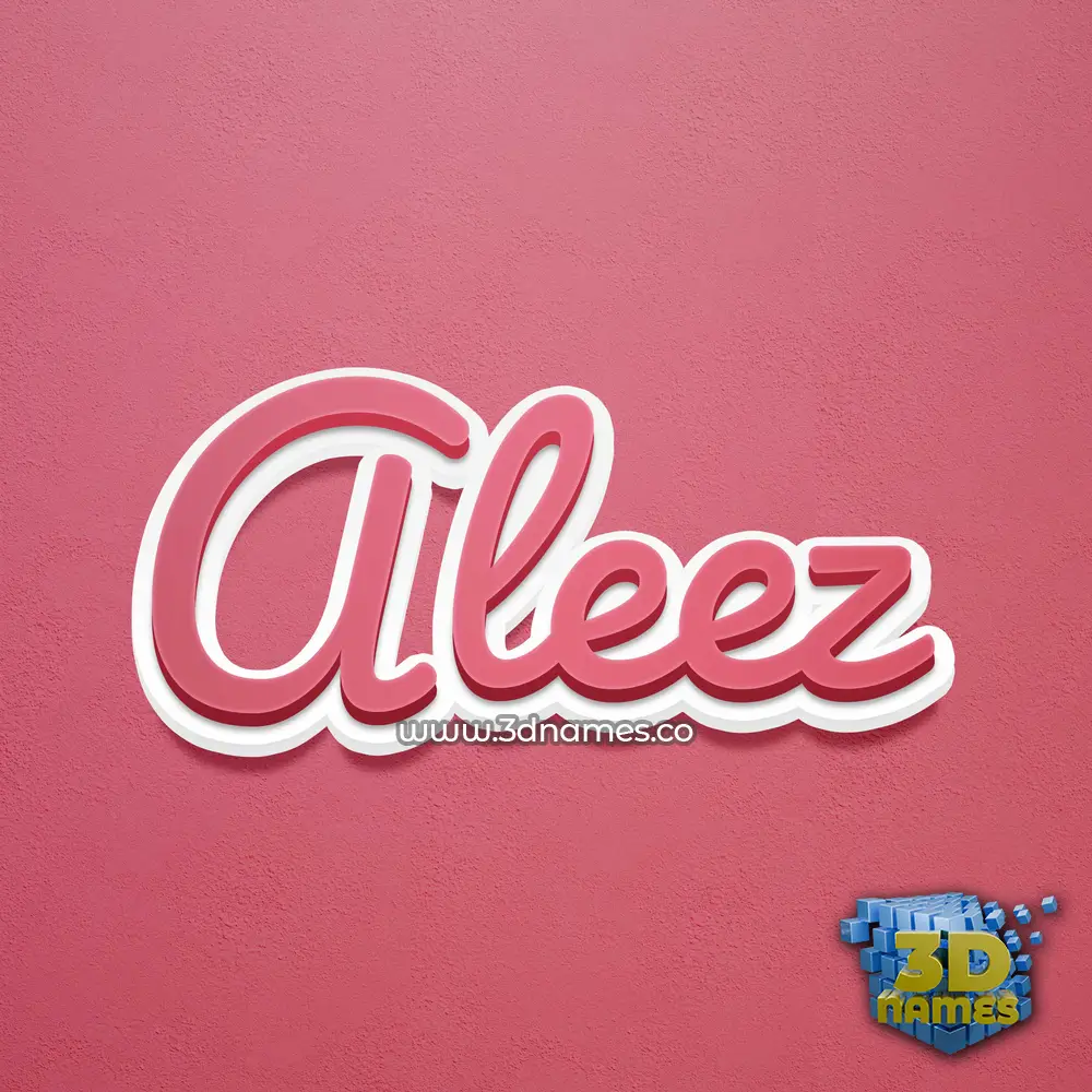 aleez in Red Scribble style - 3D name wallpaper