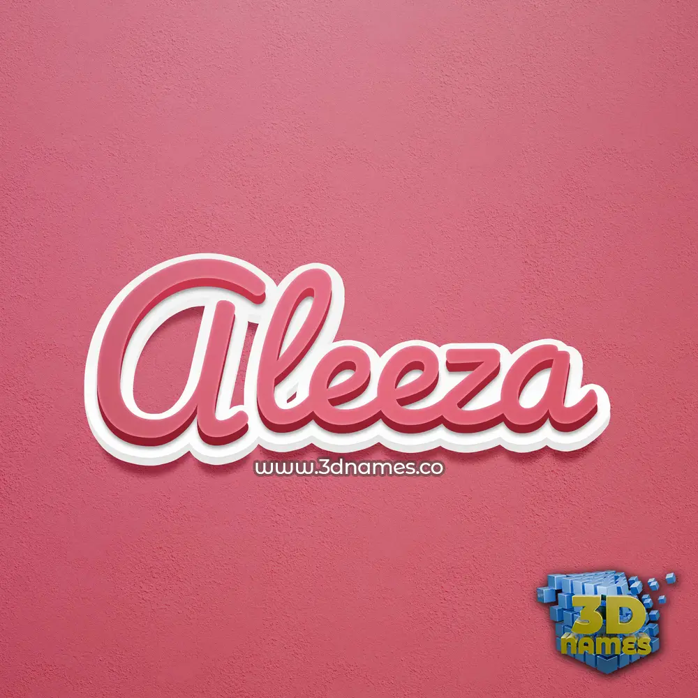 aleeza in Red Scribble style - 3D name wallpaper