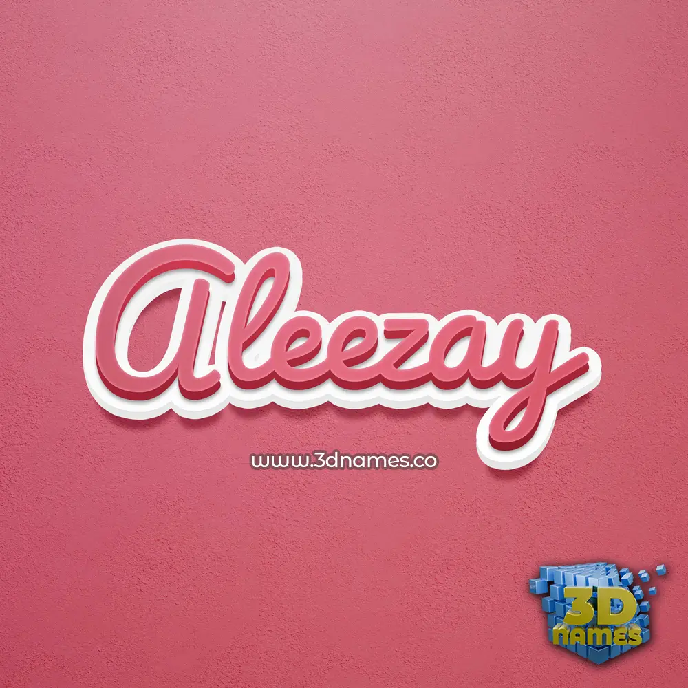 aleezay in Red Scribble style - 3D name wallpaper