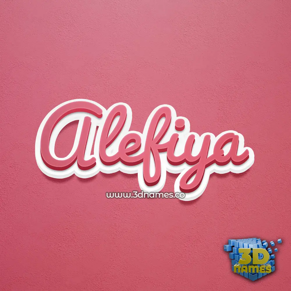alefiya in Red Scribble style - 3D name wallpaper