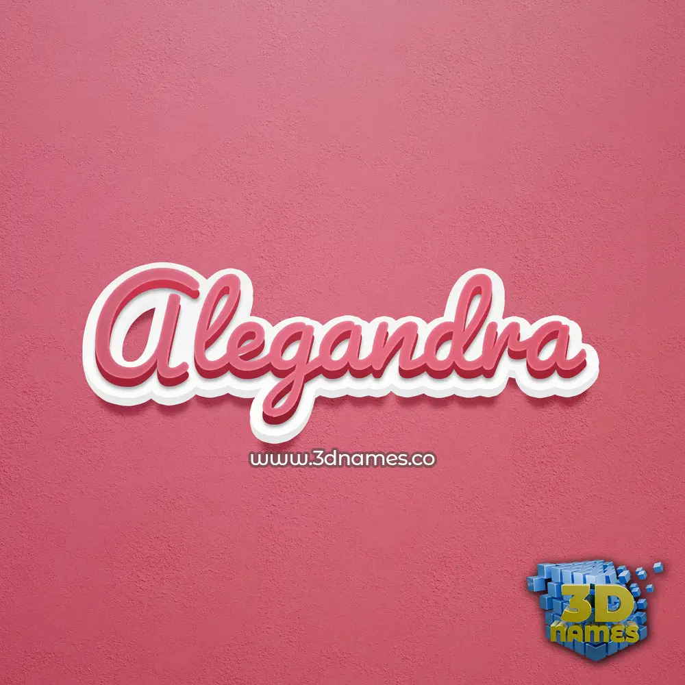 alegandra in Red Scribble style - 3D name wallpaper