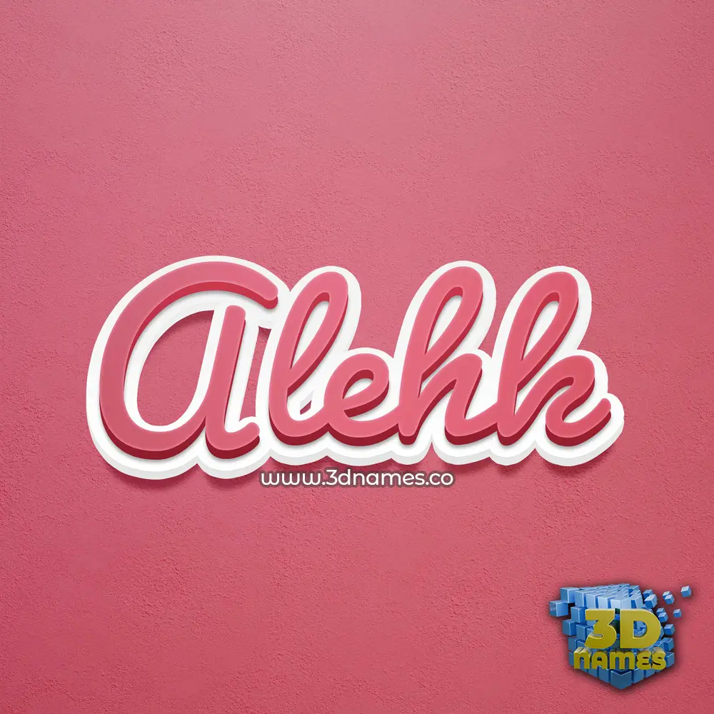 alehk in Red Scribble style - 3D name wallpaper