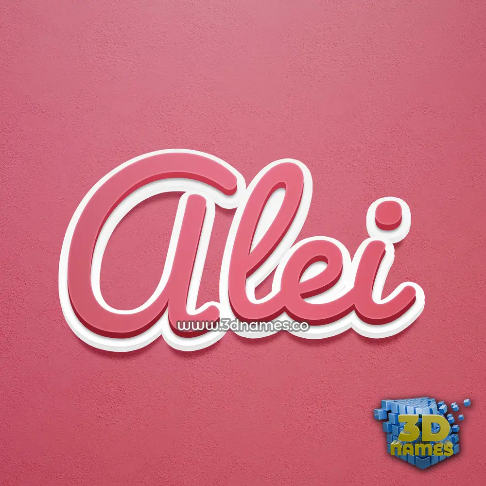 alei in Red Scribble style - 3D name wallpaper