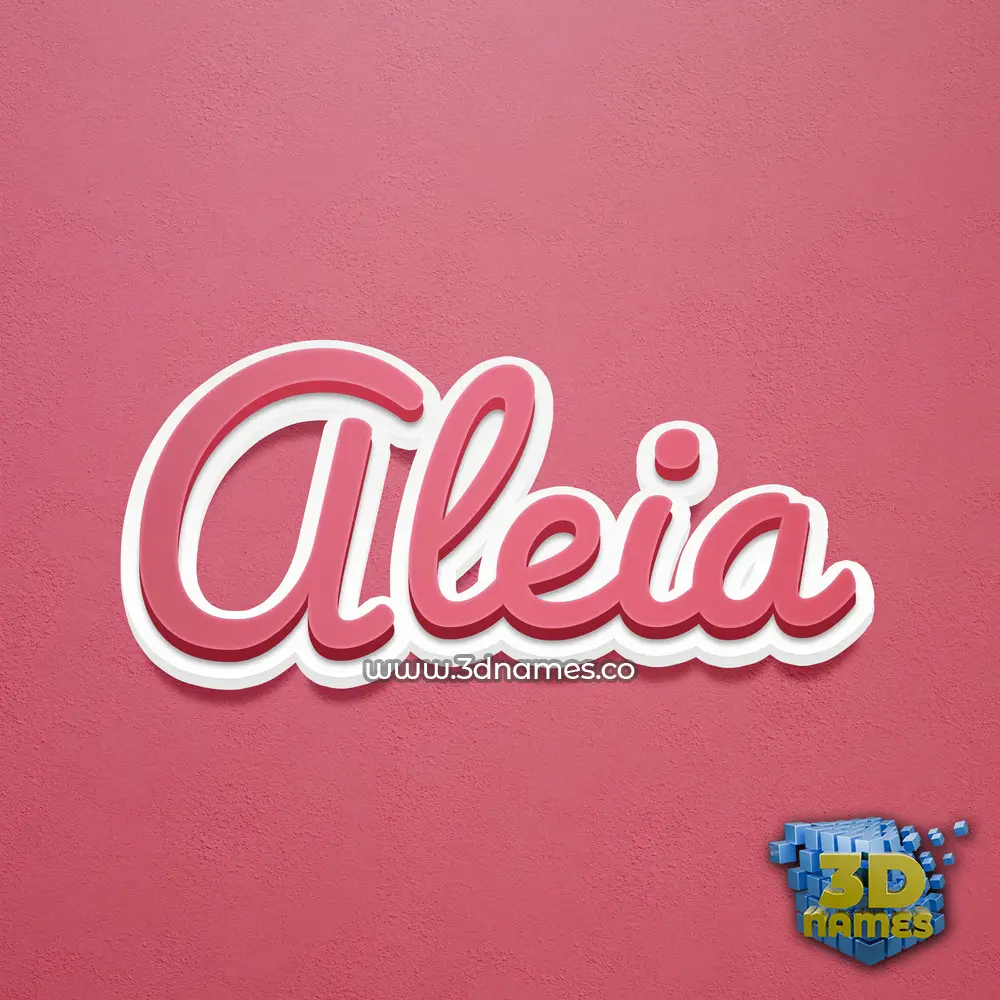 aleia in Red Scribble style - 3D name wallpaper