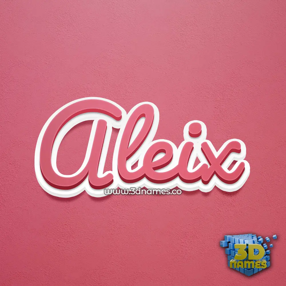 aleix in Red Scribble style - 3D name wallpaper
