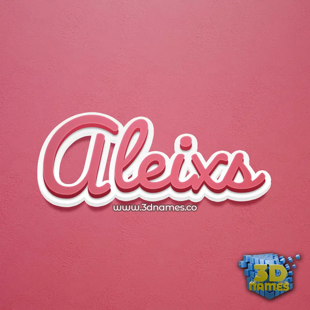 aleixs in Red Scribble style - 3D name wallpaper