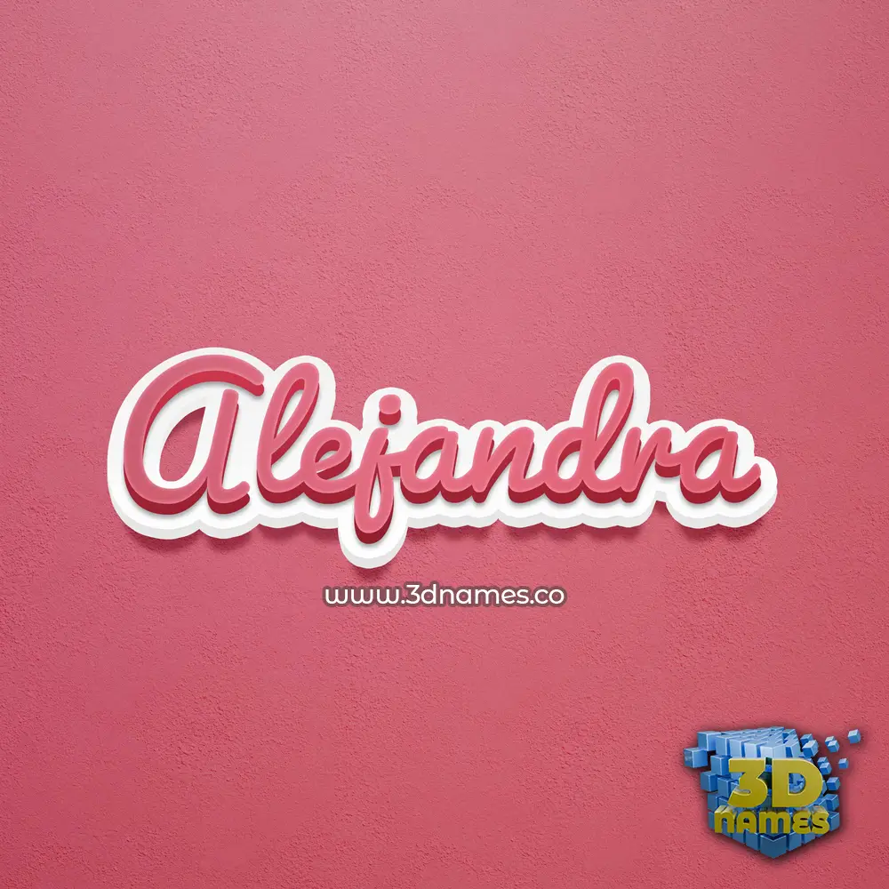 alejandra in Red Scribble style - 3D name wallpaper