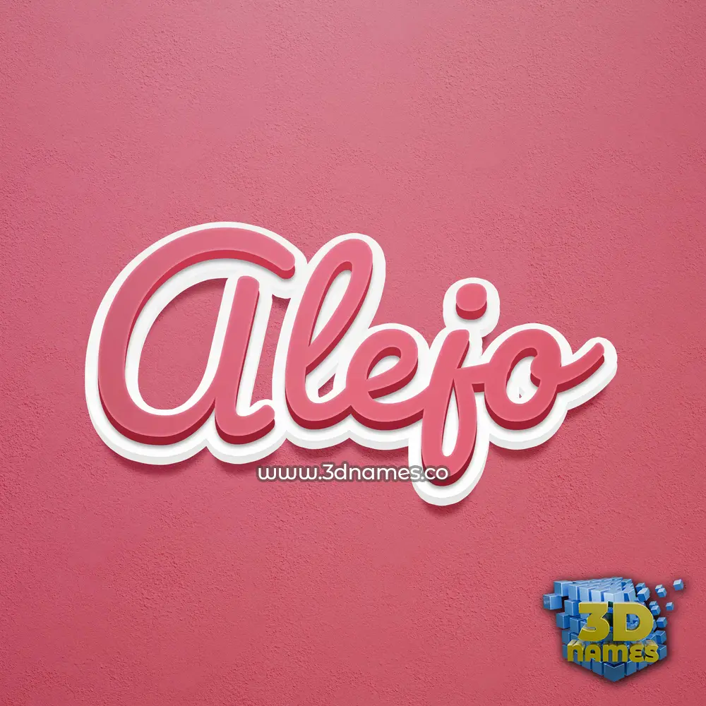 alejo in Red Scribble style - 3D name wallpaper