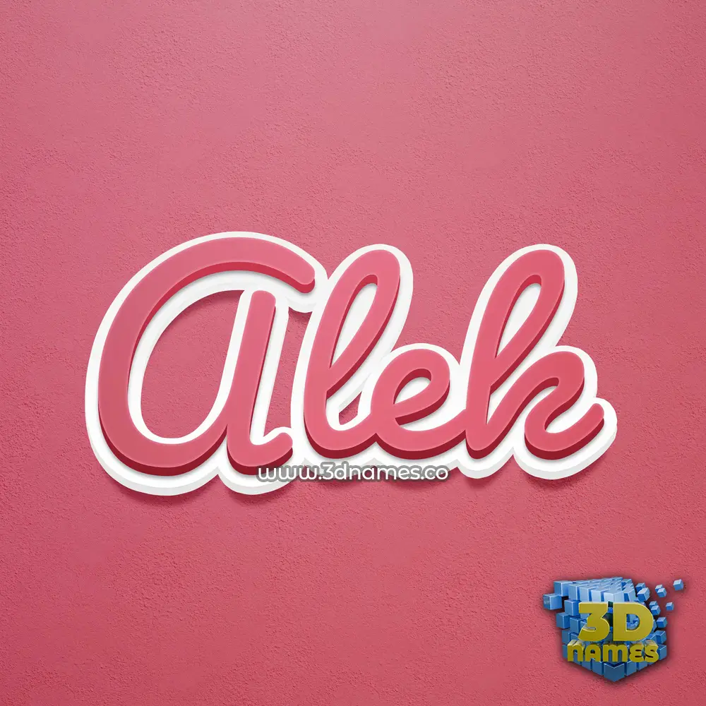alek in Red Scribble style - 3D name wallpaper