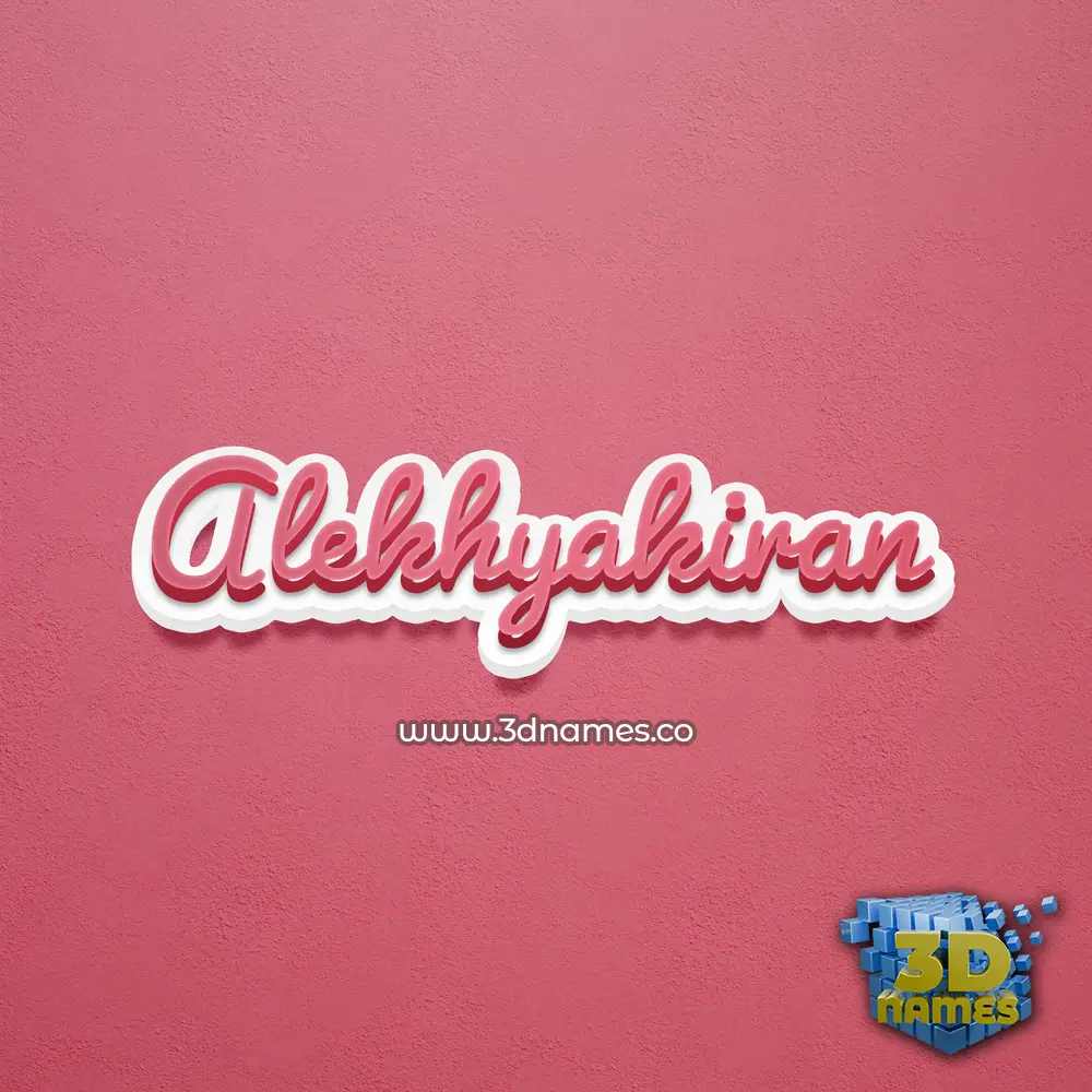 alekhyakiran in Red Scribble style - 3D name wallpaper