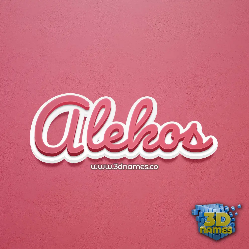 alekos in Red Scribble style - 3D name wallpaper
