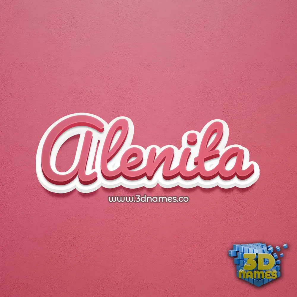 alenita in Red Scribble style - 3D name wallpaper